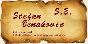 Stefan Benaković vizit kartica